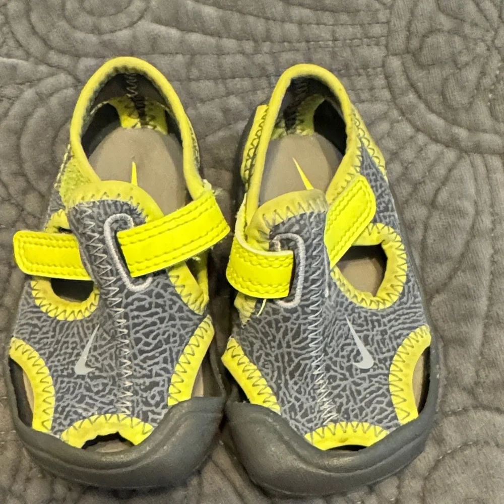 Nike Kids Gray and Yellow Shoes